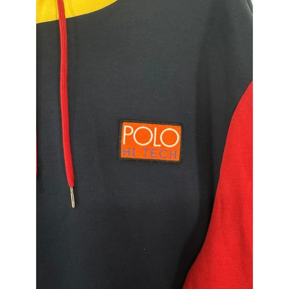 Polo Ralph Lauren Hi Tech Hoodie Mens XL Colorblock Graphic Colorful Rainbow